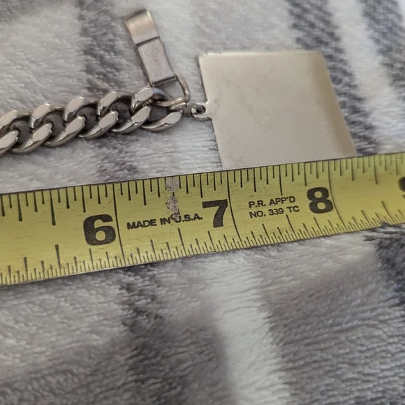 Silver chain Sperry bracelet with square charm - Picture 6 of 6